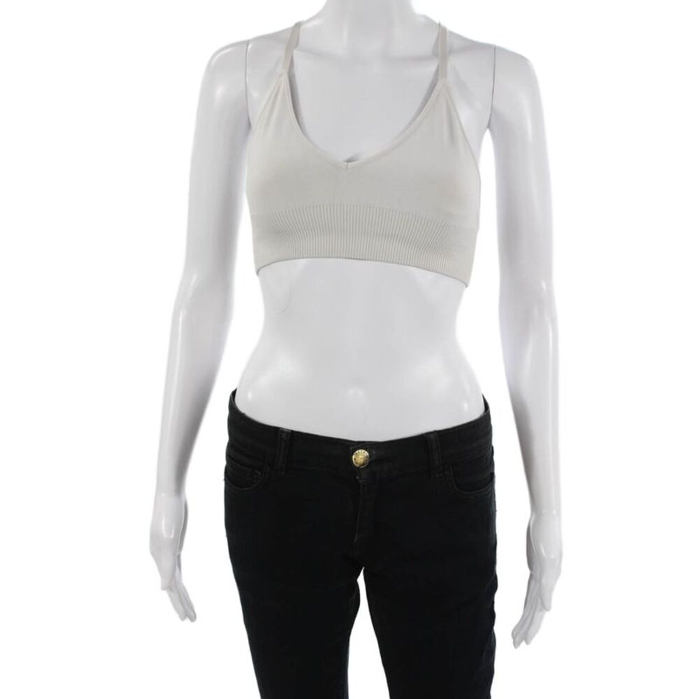 Spiritual Gangster Womens Ribbed Detail Crossed Strap Beige Size XS